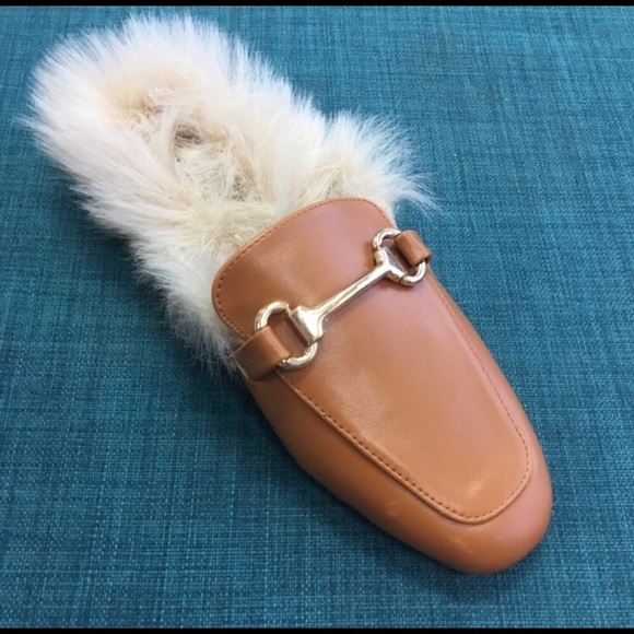 Just in! Tan faux fur comfy slide casual sandals - Picture 2 of 4